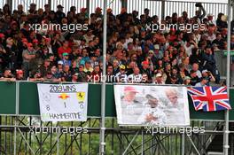 Circuit atmosphere - banners for Lewis Hamilton (GBR) Mercedes AMG F1. 13.07.2019. Formula 1 World Championship, Rd 10, British Grand Prix, Silverstone, England, Qualifying Day.