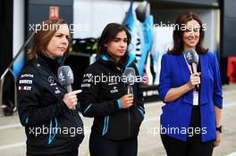 (L to R): Claire Williams (GBR) Williams Racing Deputy Team Principal with Jamie Chadwick (GBR) Williams Racing Development Driver and Lee McKenzie (GBR) Channel 4 Presenter. 13.07.2019. Formula 1 World Championship, Rd 10, British Grand Prix, Silverstone, England, Qualifying Day.