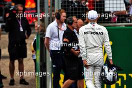 Valtteri Bottas (FIN) Mercedes AMG F1 in qualifying parc ferme. 13.07.2019. Formula 1 World Championship, Rd 10, British Grand Prix, Silverstone, England, Qualifying Day.