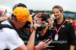Romain Grosjean (FRA) Haas F1 Team with fans. 14.07.2019. Formula 1 World Championship, Rd 10, British Grand Prix, Silverstone, England, Race Day.