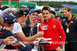 Charles Leclerc (MON) Ferrari with fans. 14.07.2019. Formula 1 World Championship, Rd 10, British Grand Prix, Silverstone, England, Race Day.