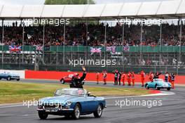 Lewis Hamilton (GBR) Mercedes AMG F1 with father Anthony Hamilton (GBR) and brother Nicolas Hamilton (GBR), on the drivers parade. 14.07.2019. Formula 1 World Championship, Rd 10, British Grand Prix, Silverstone, England, Race Day.