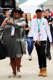 Alison Hammond (GBR) Television Presenter with her son Aiden. 14.07.2019. Formula 1 World Championship, Rd 10, British Grand Prix, Silverstone, England, Race Day.