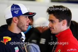 (L to R): Pierre Gasly (FRA) Red Bull Racing with Charles Leclerc (MON) Ferrari on the drivers parade. 14.07.2019. Formula 1 World Championship, Rd 10, British Grand Prix, Silverstone, England, Race Day.
