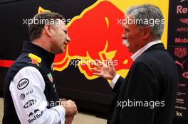 (L to R): Christian Horner (GBR) Red Bull Racing Team Principal with Chase Carey (USA) Formula One Group Chairman. 14.07.2019. Formula 1 World Championship, Rd 10, British Grand Prix, Silverstone, England, Race Day.