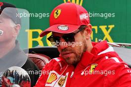 Sebastian Vettel (GER) Ferrari on the drivers parade. 14.07.2019. Formula 1 World Championship, Rd 10, British Grand Prix, Silverstone, England, Race Day.