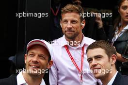 Jenson Button (GBR) Sky Sports F1 Presenter with Alex Wurz (AUT) and Paul di Resta (GBR) Sky Sports F1 Presenter. 14.07.2019. Formula 1 World Championship, Rd 10, British Grand Prix, Silverstone, England, Race Day.