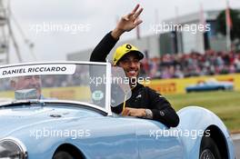 Daniel Ricciardo (AUS) Renault F1 Team on the drivers parade. 14.07.2019. Formula 1 World Championship, Rd 10, British Grand Prix, Silverstone, England, Race Day.