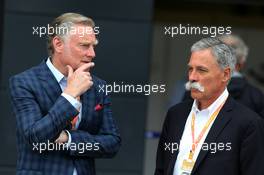 (L to R): Sean Bratches (USA) Formula 1 Managing Director, Commercial Operations with Chase Carey (USA) Formula One Group Chairman. 14.07.2019. Formula 1 World Championship, Rd 10, British Grand Prix, Silverstone, England, Race Day.