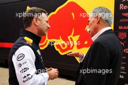 (L to R): Christian Horner (GBR) Red Bull Racing Team Principal with Chase Carey (USA) Formula One Group Chairman. 14.07.2019. Formula 1 World Championship, Rd 10, British Grand Prix, Silverstone, England, Race Day.