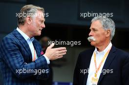 (L to R): Sean Bratches (USA) Formula 1 Managing Director, Commercial Operations with Chase Carey (USA) Formula One Group Chairman. 14.07.2019. Formula 1 World Championship, Rd 10, British Grand Prix, Silverstone, England, Race Day.