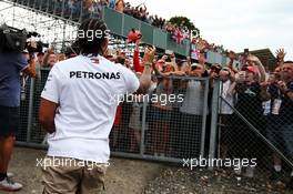 Lewis Hamilton (GBR) Mercedes AMG F1 with fans. 11.07.2019. Formula 1 World Championship, Rd 10, British Grand Prix, Silverstone, England, Preparation Day.