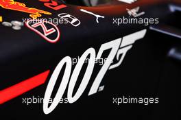 Red Bull Racing RB15 - 007 James Bond branding. 11.07.2019. Formula 1 World Championship, Rd 10, British Grand Prix, Silverstone, England, Preparation Day.