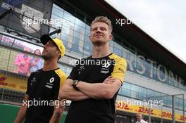 Daniel Ricciardo (AUS) Renault Sport F1 Team RS19 and Nico Hulkenberg (GER) Renault Sport F1 Team RS19. 11.07.2019. Formula 1 World Championship, Rd 10, British Grand Prix, Silverstone, England, Preparation Day.