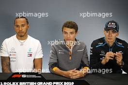 Lewis Hamilton (GBR), Mercedes AMG F1 , Lando Norris (GBR), McLaren F1 Team and George Russell (GBR), Williams F1 Team  11.07.2019. Formula 1 World Championship, Rd 10, British Grand Prix, Silverstone, England, Preparation Day.