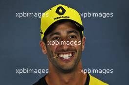 Daniel Ricciardo (AUS) Renault F1 Team in the FIA Press Conference. 11.07.2019. Formula 1 World Championship, Rd 10, British Grand Prix, Silverstone, England, Preparation Day.