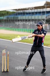 Sergio Perez (MEX) Racing Point F1 Team plays cricket. 11.07.2019. Formula 1 World Championship, Rd 10, British Grand Prix, Silverstone, England, Preparation Day.
