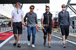 Lando Norris (GBR) McLaren walks the circuit with the team. 11.07.2019. Formula 1 World Championship, Rd 10, British Grand Prix, Silverstone, England, Preparation Day.