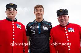 George Russell (GBR) Williams Racing with Chelsea Pensioners. 11.07.2019. Formula 1 World Championship, Rd 10, British Grand Prix, Silverstone, England, Preparation Day.