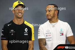 Daniel Ricciardo (AUS), Renault F1 Team and Lewis Hamilton (GBR), Mercedes AMG F1   11.07.2019. Formula 1 World Championship, Rd 10, British Grand Prix, Silverstone, England, Preparation Day.