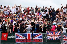 Lewis Hamilton (GBR) Mercedes AMG F1 fans in the grandstand. 11.07.2019. Formula 1 World Championship, Rd 10, British Grand Prix, Silverstone, England, Preparation Day.