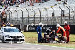 Pierre Gasly (FRA) Red Bull Racing RB15 crashed in the second practice session. 26.07.2019. Formula 1 World Championship, Rd 11, German Grand Prix, Hockenheim, Germany, Practice Day.