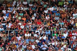 Circuit atmosphere - fans in the grandstand. 26.07.2019. Formula 1 World Championship, Rd 11, German Grand Prix, Hockenheim, Germany, Practice Day.