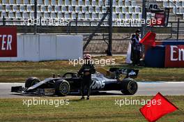 Kevin Magnussen (DEN) Haas VF-19 stopped in the first practice session. 26.07.2019. Formula 1 World Championship, Rd 11, German Grand Prix, Hockenheim, Germany, Practice Day.