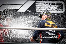 Race winner Max Verstappen (NLD) Red Bull Racing celebrates on the podium. 28.07.2019. Formula 1 World Championship, Rd 11, German Grand Prix, Hockenheim, Germany, Race Day.