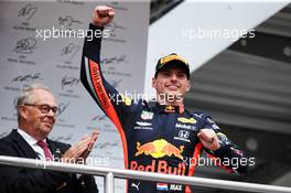 Race winner Max Verstappen (NLD) Red Bull Racing celebrates on the podium. 28.07.2019. Formula 1 World Championship, Rd 11, German Grand Prix, Hockenheim, Germany, Race Day.