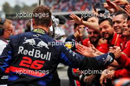 Daniil Kvyat (RUS) Scuderia Toro Rosso celebrates his third position in parc ferme. 28.07.2019. Formula 1 World Championship, Rd 11, German Grand Prix, Hockenheim, Germany, Race Day.