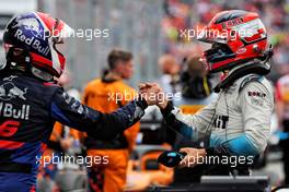 (L to R): Daniil Kvyat (RUS) Scuderia Toro Rosso celebrates his third position with team mate Alexander Albon (THA) Scuderia Toro Rosso. 28.07.2019. Formula 1 World Championship, Rd 11, German Grand Prix, Hockenheim, Germany, Race Day.