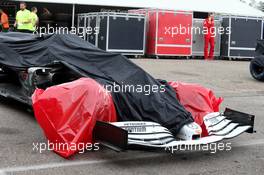 The Mercedes AMG F1 W10 of Valtteri Bottas (FIN) Mercedes AMG F1 covered after he crashed out of the race. 28.07.2019. Formula 1 World Championship, Rd 11, German Grand Prix, Hockenheim, Germany, Race Day.