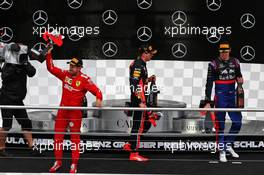 Sebastian Vettel (GER) Ferrari celebrates his second position on the podium. 28.07.2019. Formula 1 World Championship, Rd 11, German Grand Prix, Hockenheim, Germany, Race Day.