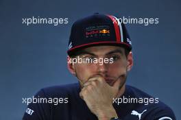 Max Verstappen (NLD) Red Bull Racing in the post race FIA Press Conference. 28.07.2019. Formula 1 World Championship, Rd 11, German Grand Prix, Hockenheim, Germany, Race Day.
