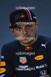 Max Verstappen (NLD) Red Bull Racing in the post race FIA Press Conference. 28.07.2019. Formula 1 World Championship, Rd 11, German Grand Prix, Hockenheim, Germany, Race Day.