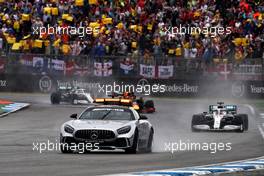 Lewis Hamilton (GBR) Mercedes AMG F1 W10 leads behind the FIA Safety Car. 28.07.2019. Formula 1 World Championship, Rd 11, German Grand Prix, Hockenheim, Germany, Race Day.