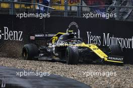 Nico Hulkenberg (GER) Renault F1 Team RS19 crashed out of the race. 28.07.2019. Formula 1 World Championship, Rd 11, German Grand Prix, Hockenheim, Germany, Race Day.
