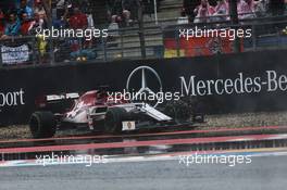 Kimi Raikkonen (FIN) Alfa Romeo Racing C38 runs wide. 28.07.2019. Formula 1 World Championship, Rd 11, German Grand Prix, Hockenheim, Germany, Race Day.
