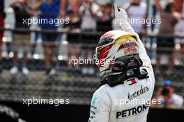 Lewis Hamilton (GBR) Mercedes AMG F1 celebrates his pole position in qualifying parc ferme. 27.07.2019. Formula 1 World Championship, Rd 11, German Grand Prix, Hockenheim, Germany, Qualifying Day.