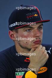 Max Verstappen (NLD) Red Bull Racing in the post qualifying FIA Press Conference. 27.07.2019. Formula 1 World Championship, Rd 11, German Grand Prix, Hockenheim, Germany, Qualifying Day.
