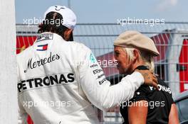 Lewis Hamilton (GBR) Mercedes AMG F1 celebrates his pole position with Angela Cullen (NZL) Mercedes AMG F1 Physiotherapist. 27.07.2019. Formula 1 World Championship, Rd 11, German Grand Prix, Hockenheim, Germany, Qualifying Day.