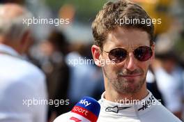 Romain Grosjean (FRA) Haas F1 Team with the media. 27.07.2019. Formula 1 World Championship, Rd 11, German Grand Prix, Hockenheim, Germany, Qualifying Day.