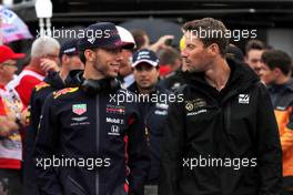 (L to R): Pierre Gasly (FRA) Red Bull Racing with Romain Grosjean (FRA) Haas F1 Team on the drivers parade. 28.07.2019. Formula 1 World Championship, Rd 11, German Grand Prix, Hockenheim, Germany, Race Day.