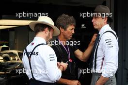 Toto Wolff (GER) Mercedes AMG F1 Shareholder and Executive Director and Bradley Lord (GBR) Mercedes AMG F1 Communications Manager wear vintage clothing to celebrate 125 years in motorsport. 28.07.2019. Formula 1 World Championship, Rd 11, German Grand Prix, Hockenheim, Germany, Race Day.