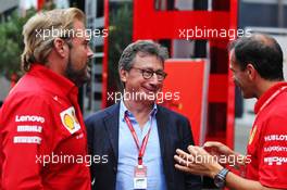 (L to R): Gino Rosato (CDN) Ferrari; Louis Camilleri (ITA) Ferrari Chief Executive Officer; Marc Gene (ESP) Ferrari Test Driver. 28.07.2019. Formula 1 World Championship, Rd 11, German Grand Prix, Hockenheim, Germany, Race Day.