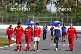 Charles Leclerc (MON) Ferrari walks the circuit with the team. 25.07.2019. Formula 1 World Championship, Rd 11, German Grand Prix, Hockenheim, Germany, Preparation Day.