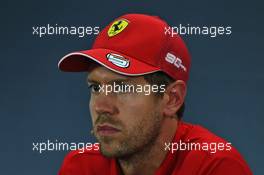 Sebastian Vettel (GER) Ferrari in the FIA Press Conference. 25.07.2019. Formula 1 World Championship, Rd 11, German Grand Prix, Hockenheim, Germany, Preparation Day.