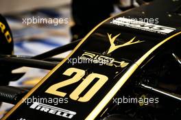New livery on the Haas VF-18 with Rich Energy title sponsorship. 27.02.2019. Haas F1 Team Livery Unveil, The Royal Automobile Club, London, England.