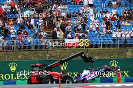Alexander Albon (THA) Scuderia Toro Rosso crashed in the second practice session. 02.08.2019. Formula 1 World Championship, Rd 12, Hungarian Grand Prix, Budapest, Hungary, Practice Day.